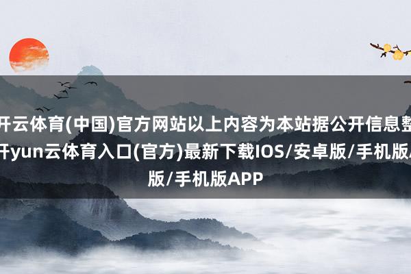 开云体育(中国)官方网站以上内容为本站据公开信息整理-开yun云体育入口(官方)最新下载IOS/安卓版/手机版APP