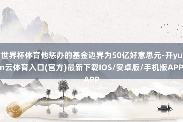 世界杯体育他惩办的基金边界为50亿好意思元-开yun云体育入口(官方)最新下载IOS/安卓版/手机版APP