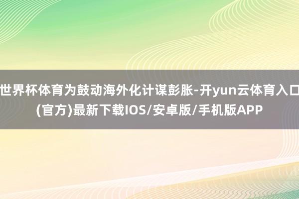 世界杯体育为鼓动海外化计谋彭胀-开yun云体育入口(官方)最新下载IOS/安卓版/手机版APP